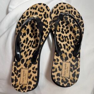 Kate Spade Animal Print Sandals - Black and Tan 8